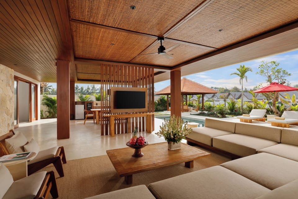 Two - Bedroom Pool Villa | Living area | TV