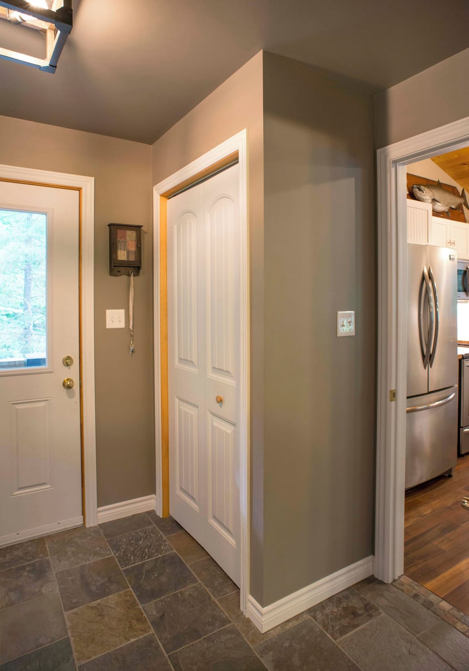 Front entrance closet for jackets