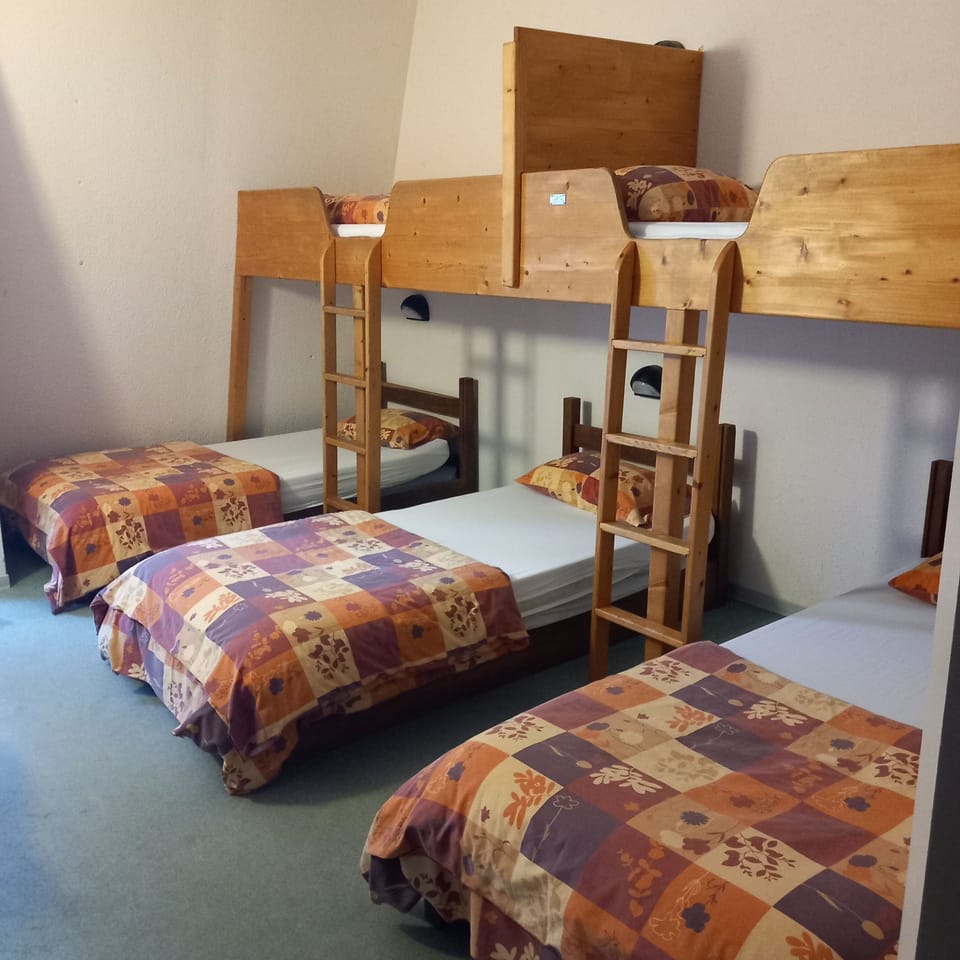 Basic Shared Dormitory, 3 Twin Beds, Non Smoking | Individually decorated, bed sheets