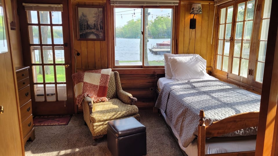Bedroom #2 with view of the lake.