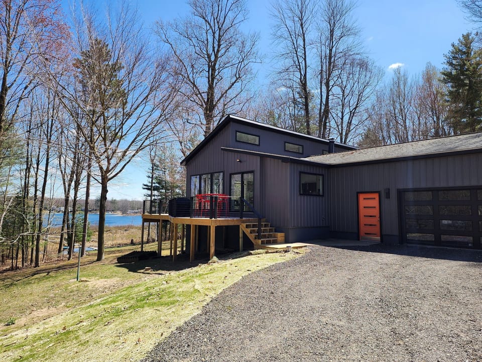 Contemporary home with lake view