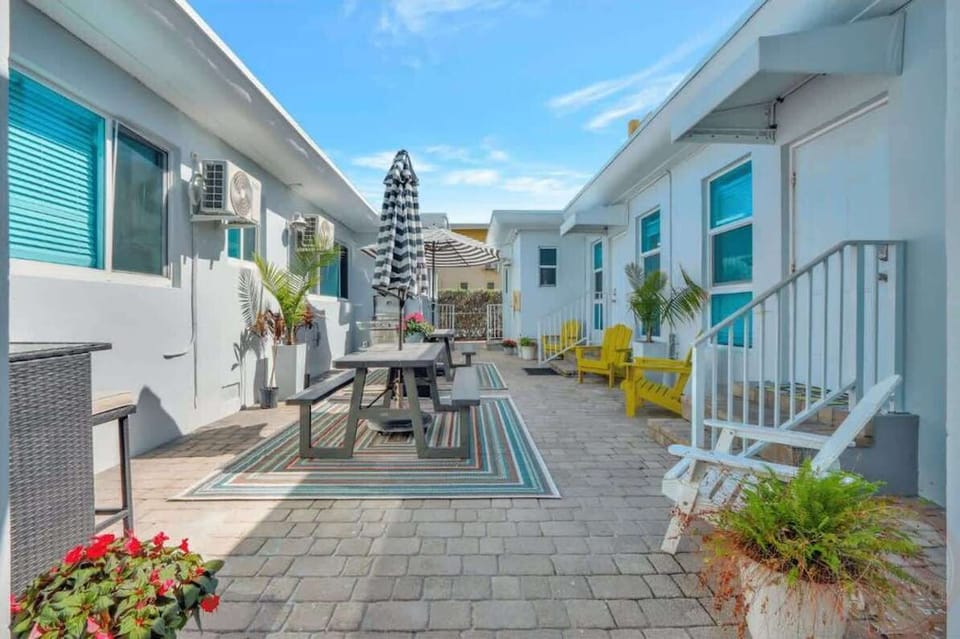 Shared outdoor with courtyard and BBQ area