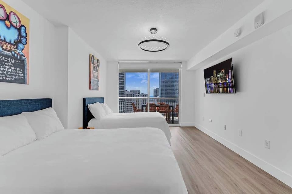 Spacious bedroom complete with 2 Full size beds.