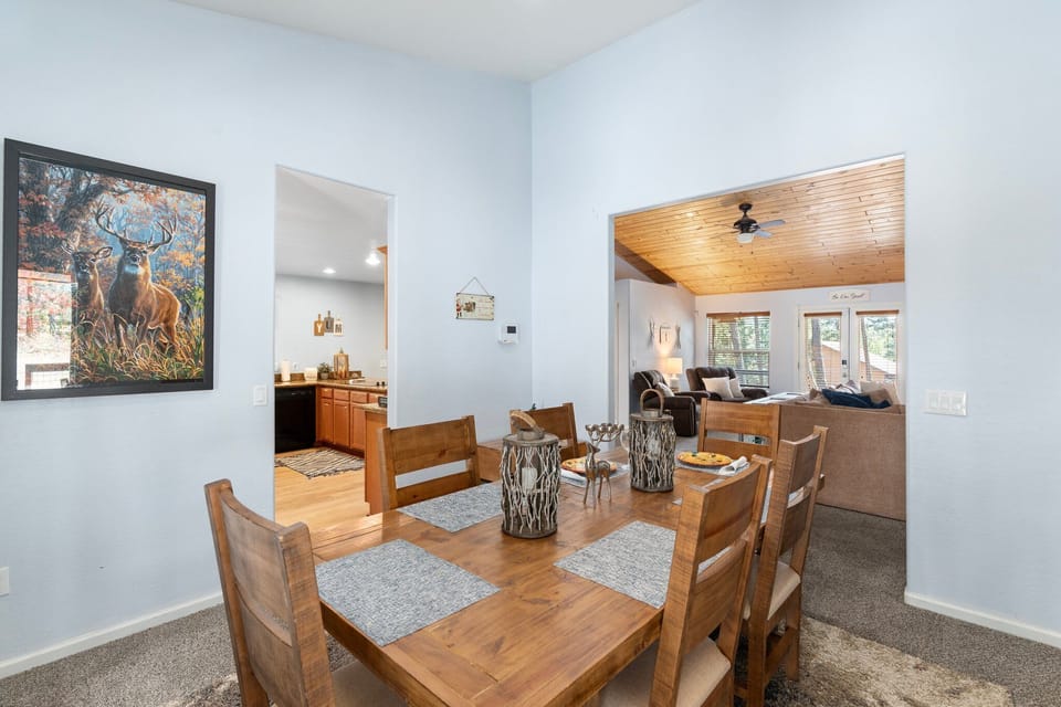 Formal dining room with seating for six.