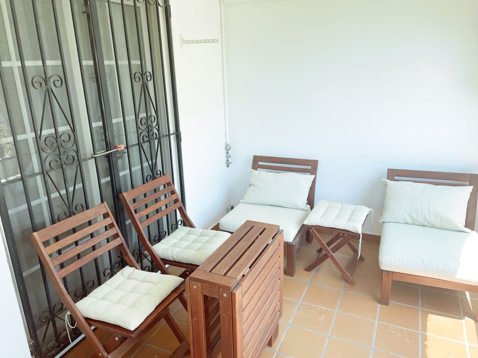 Large balcony door from bedroom and living room