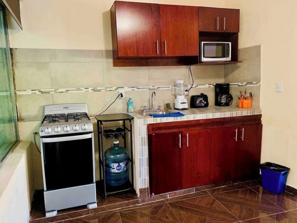 Fridge, microwave, dishwasher, toaster