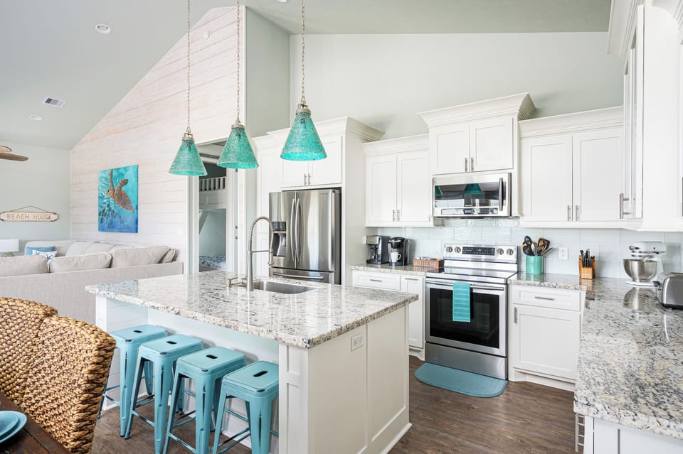 Our kitchen has all the comforts of home and a chefs dream!