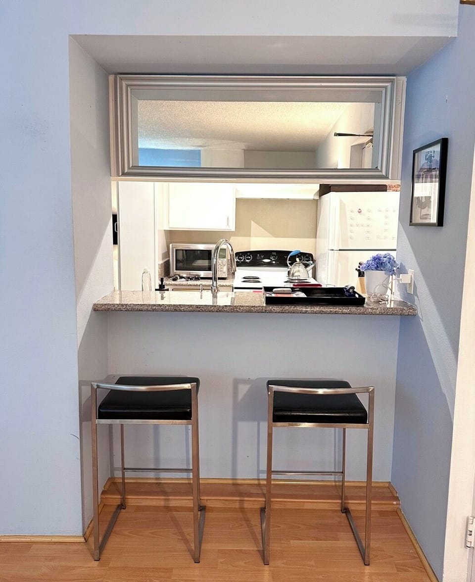 CROSS OVER BAR INTO KITCHEN! 