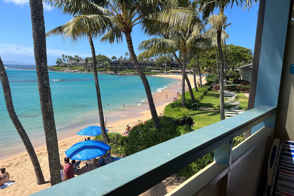 Beautiful Napili Bay beachfront - the Sea House restaurant off in the distance