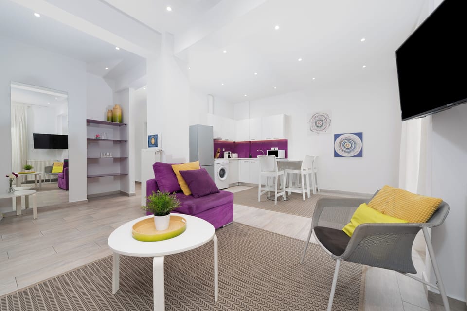 Superior Apartment, 2 Bedrooms, Kitchen | Living area | 36-inch TV with cable channels