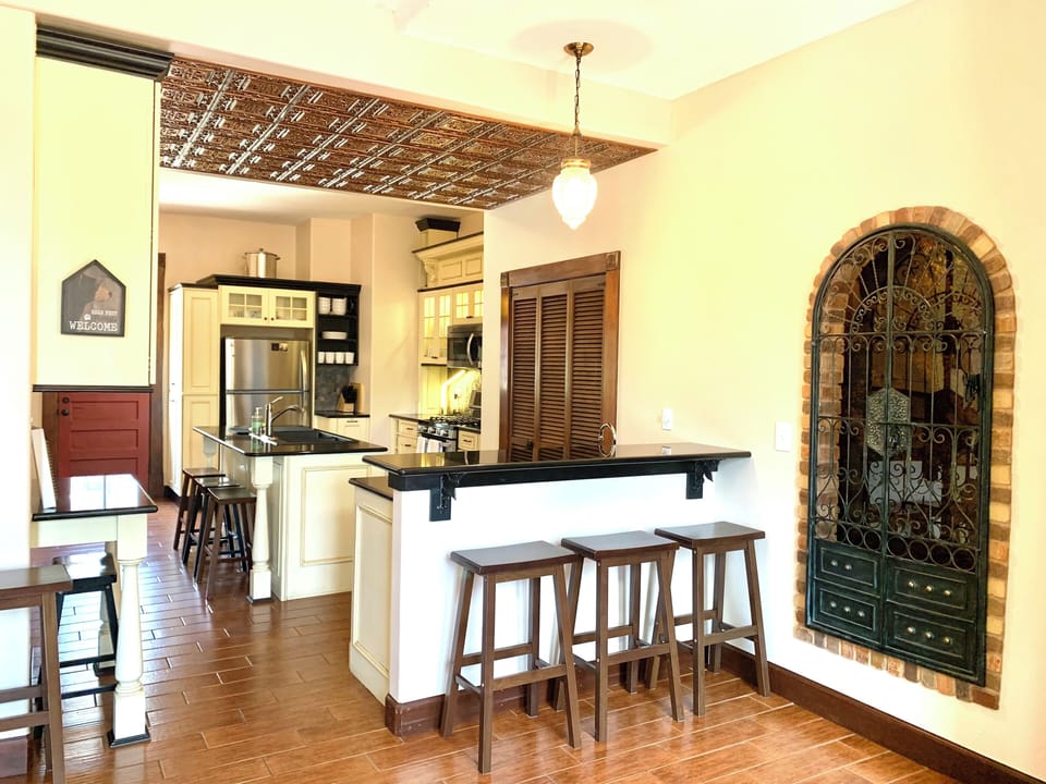 Kitchen with bar seating