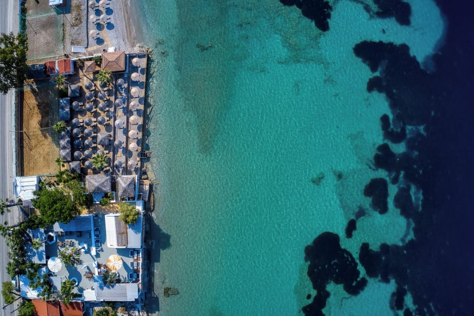 Private beach, beach bar