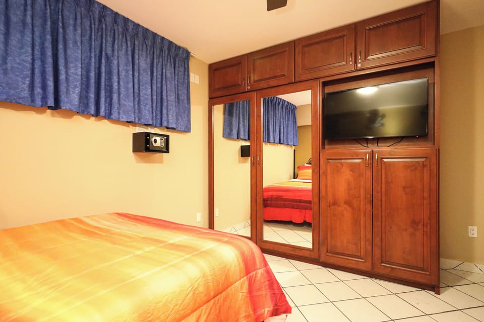 Second Bedroom Mirrored Closets & Flat Screen TV