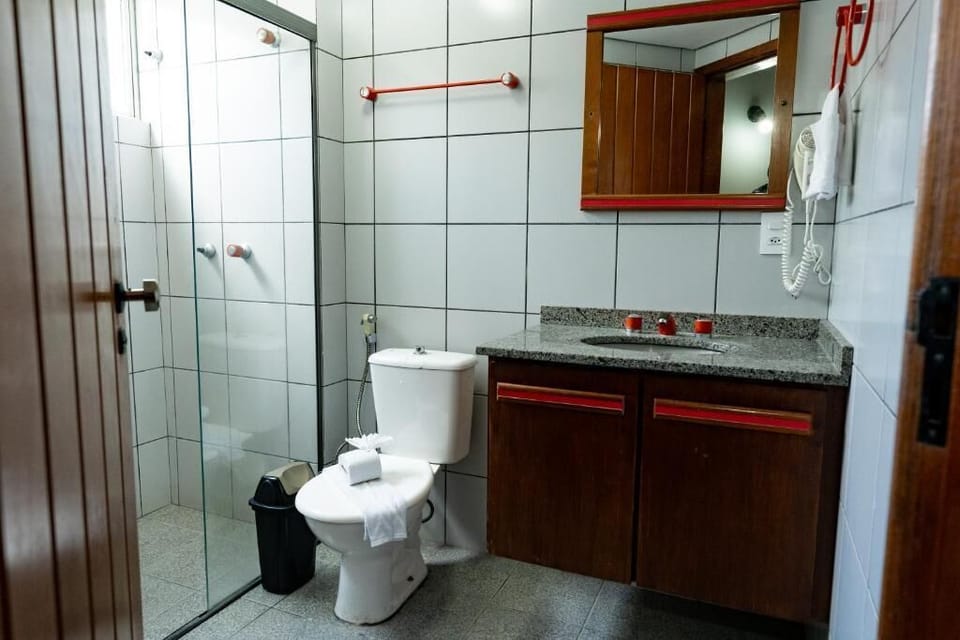Shower, hair dryer (on request), towels, soap