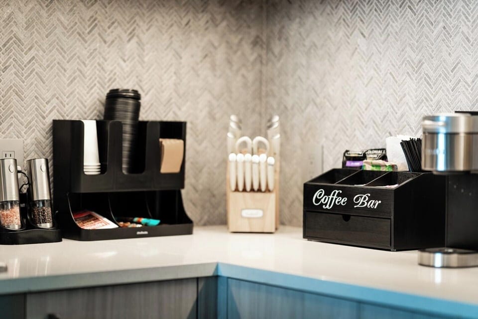 Coffee station, comes with starter coffee, sugar, creamer 