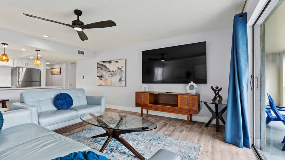 Massive 85” Smart TV enjoy movie nights, sports events, and streaming in crystal-clear quality from the spacious, inviting living room