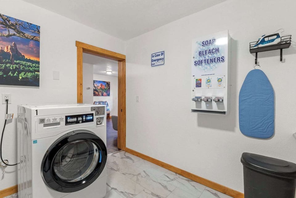 You can also purchase detergent and dryer sheets.