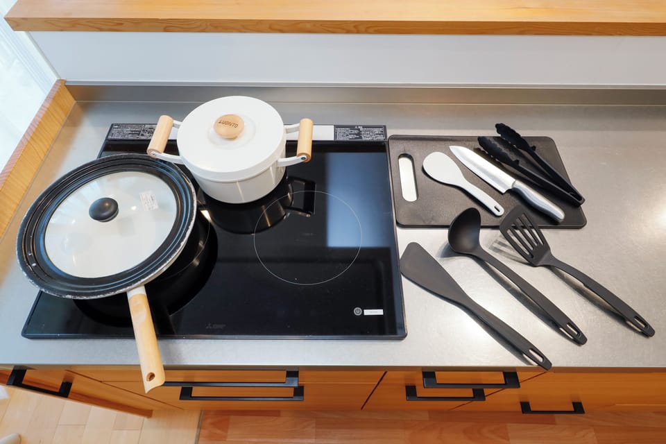 Basic Apartment | Private kitchen | Full-size fridge, microwave, stovetop, electric kettle
