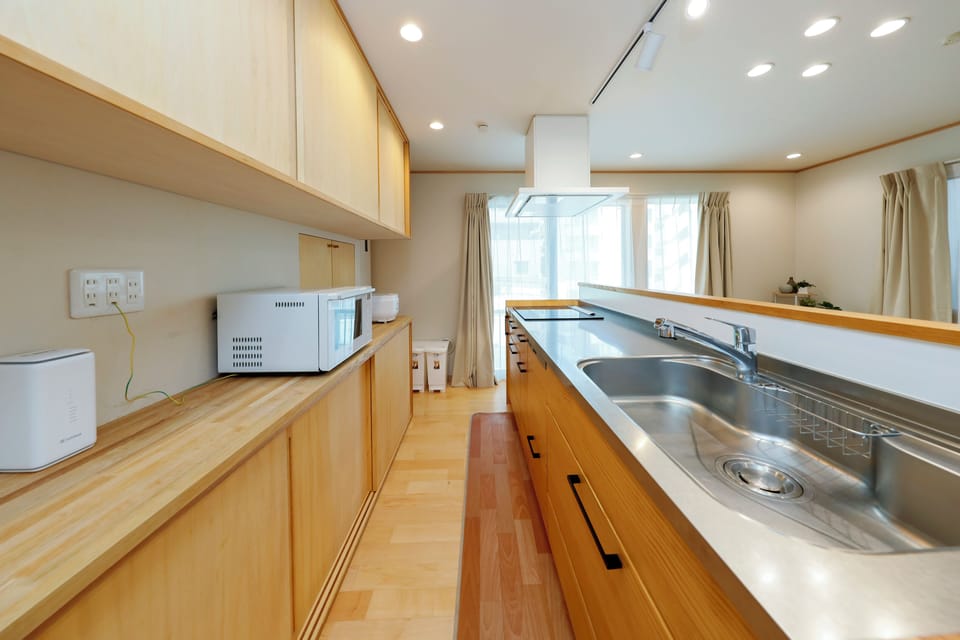 Basic Apartment | Private kitchen | Full-size fridge, microwave, stovetop, electric kettle