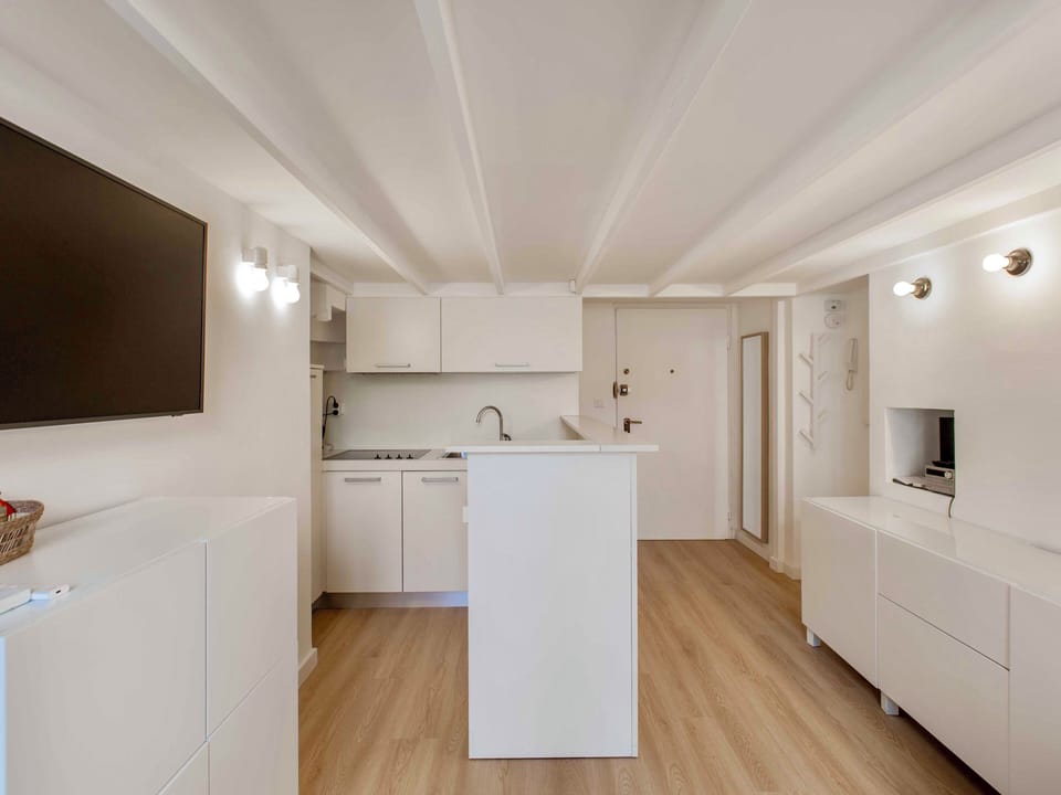 living-room with open plan kitchen
