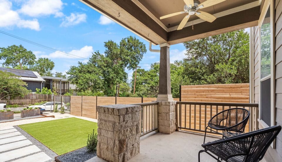Front porch with seating for morning coffee or a night cap!