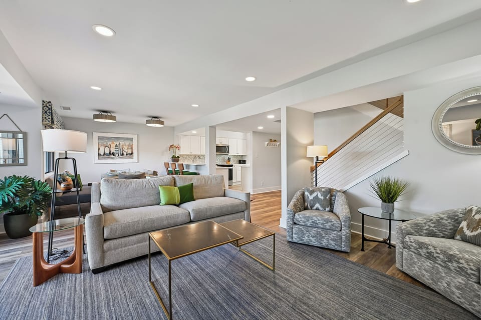 Living Room, Dining Area and Kitchen at 908 Inverness
