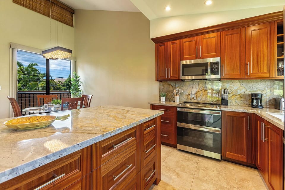 Lots of space for kitchen appliances and cooking utensils