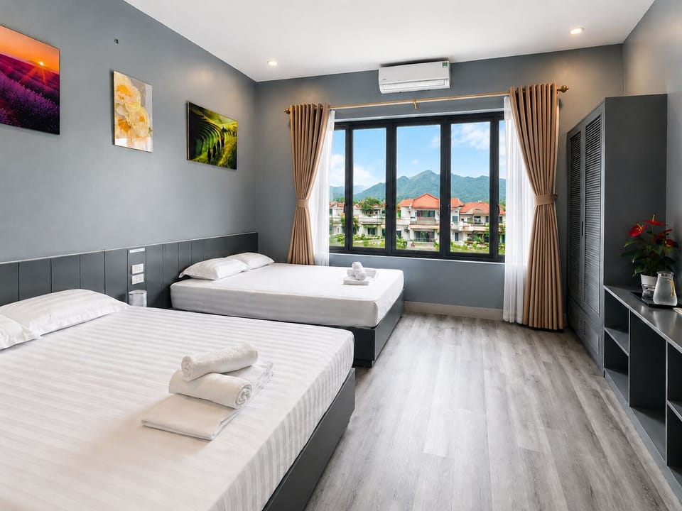 Family Double Room, Garden View | Blackout drapes, soundproofing, iron/ironing board, free WiFi