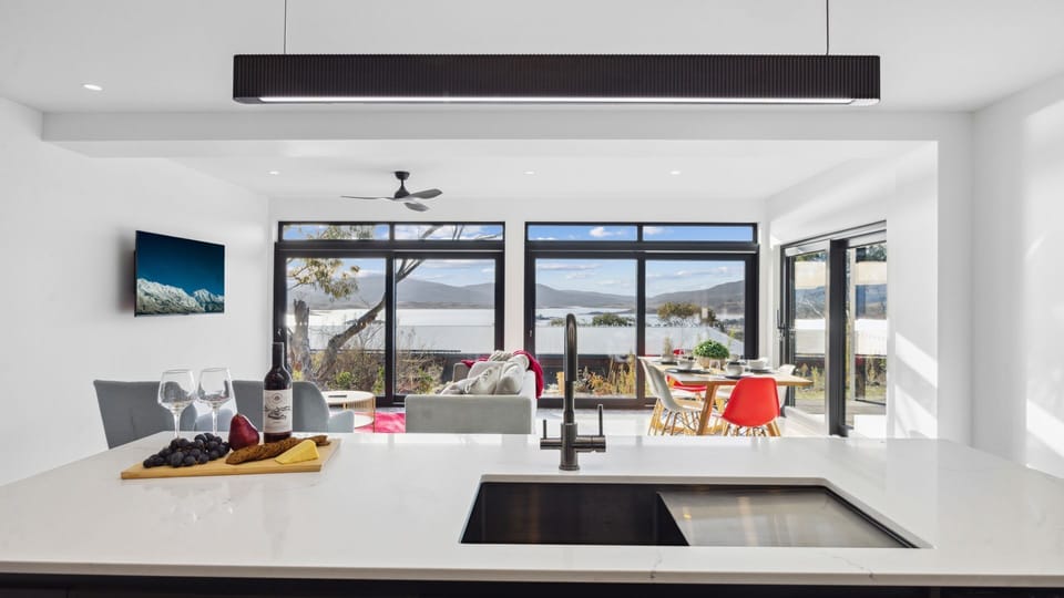 Kitchen, living, dining
