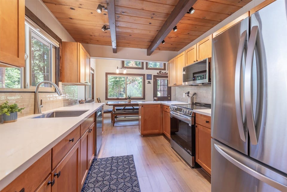 Fully Stocked Kitchen with Stainless Steel Appliances