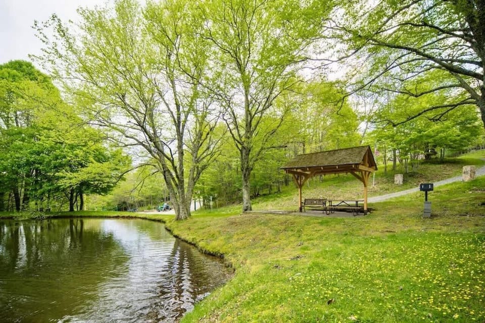 Beautiful pond across from the cabin