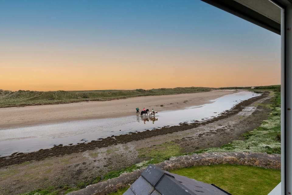 Y Cei Aberffraw estury at sunset