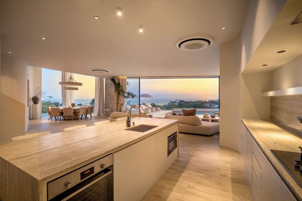 Luxury Villa, Balcony, Ocean View | Private kitchen | Fridge, microwave, oven, stovetop