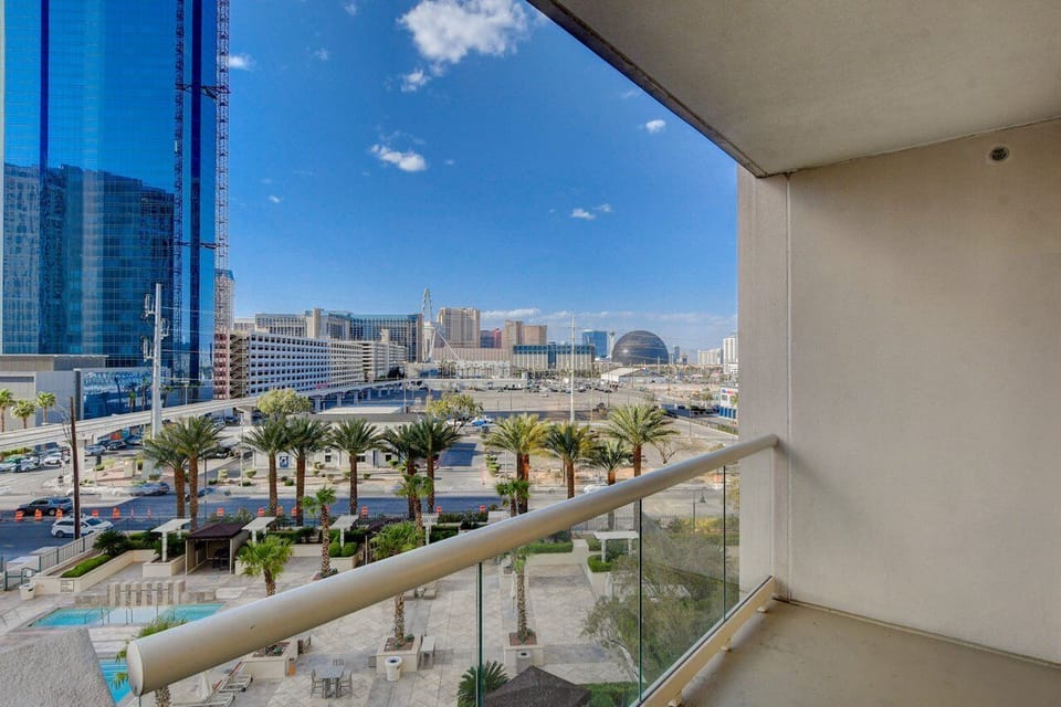 Beautiful view of the famous Las Vegas Strip and relaxing pool at MGM Signature Suites.
