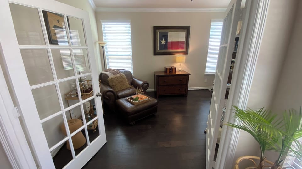 Office with lots of natural light (can also be modified to be a fourth bedroom)