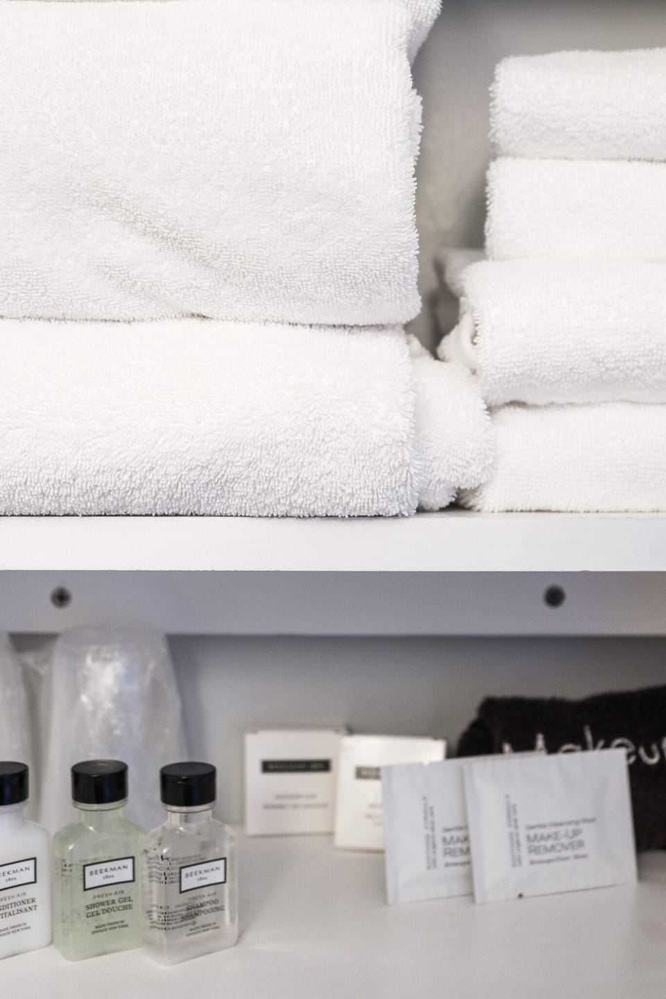 Combined shower/tub, designer toiletries, hair dryer, bathrobes