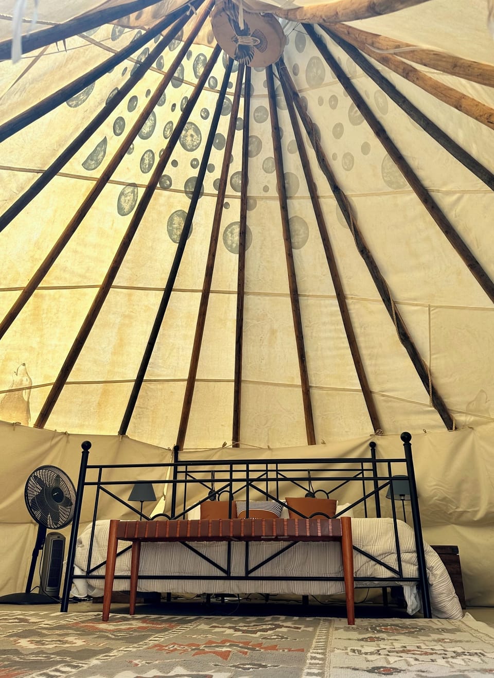 Luxury glamping Tipi 1 King bed, Non-Smoking, Mountain View | Egyptian cotton sheets, premium bedding, individually decorated