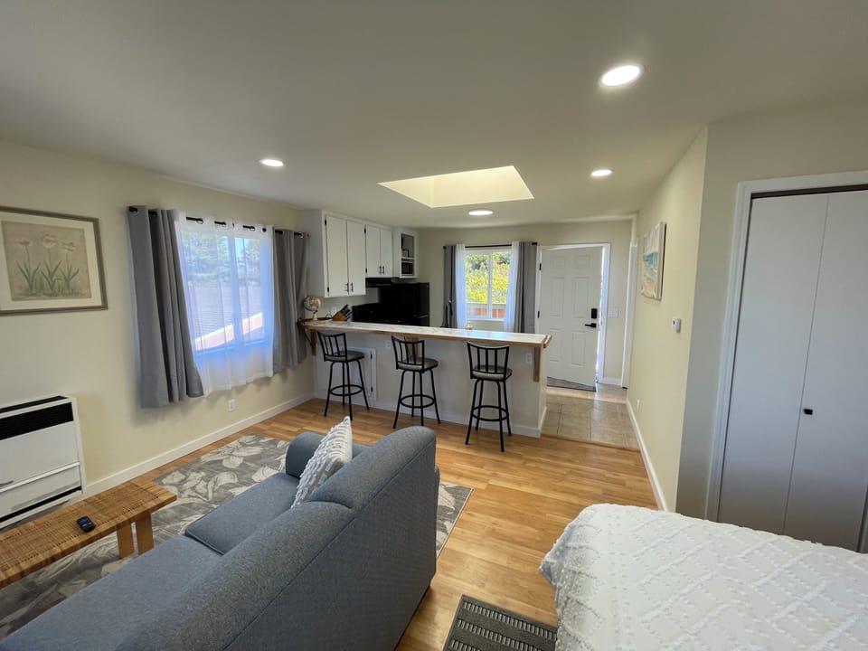 Separate studio apartment with kitchen, bath , queen bed and sofa bed