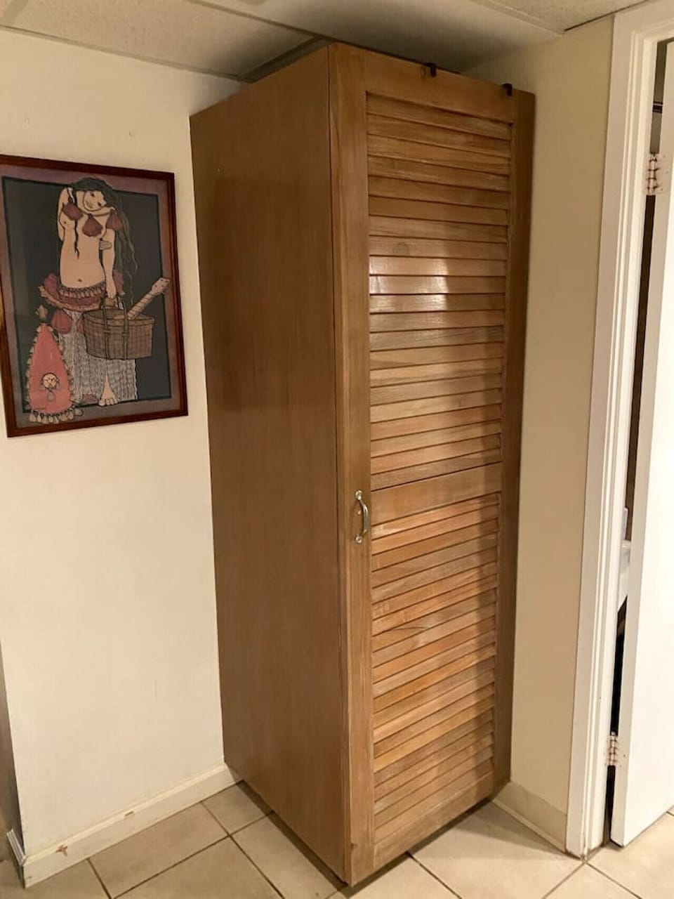 Simple closet space to stash bags & settle in easily.