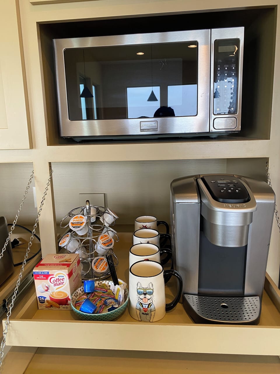 Microwave and coffee maker