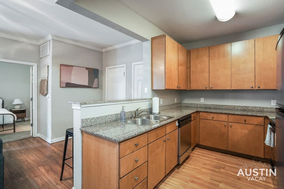 Fully equipped kitchen with all the essentials plus dishwasher