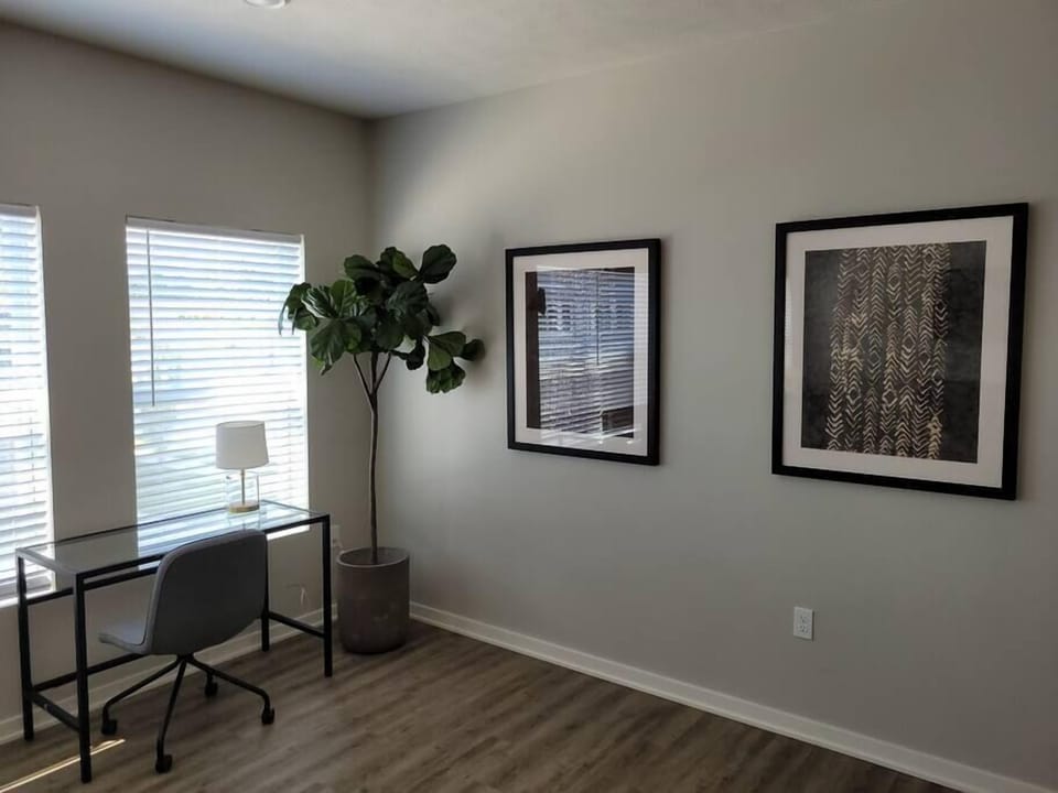 Airy work space with plenty of light.  