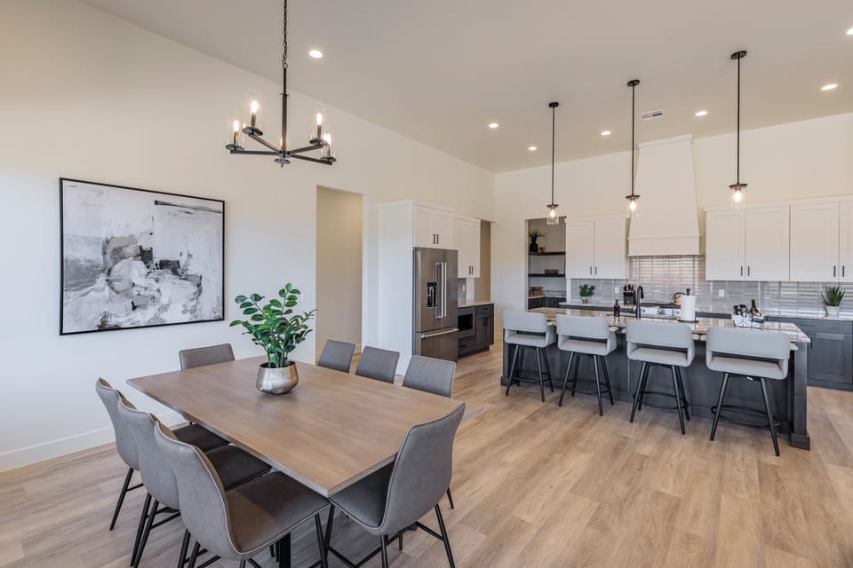 Dining Area and Kitchen - With an open and spacious floor plan, the Dining Room and Kitchen can accommodate meal preparations for groups large or small.