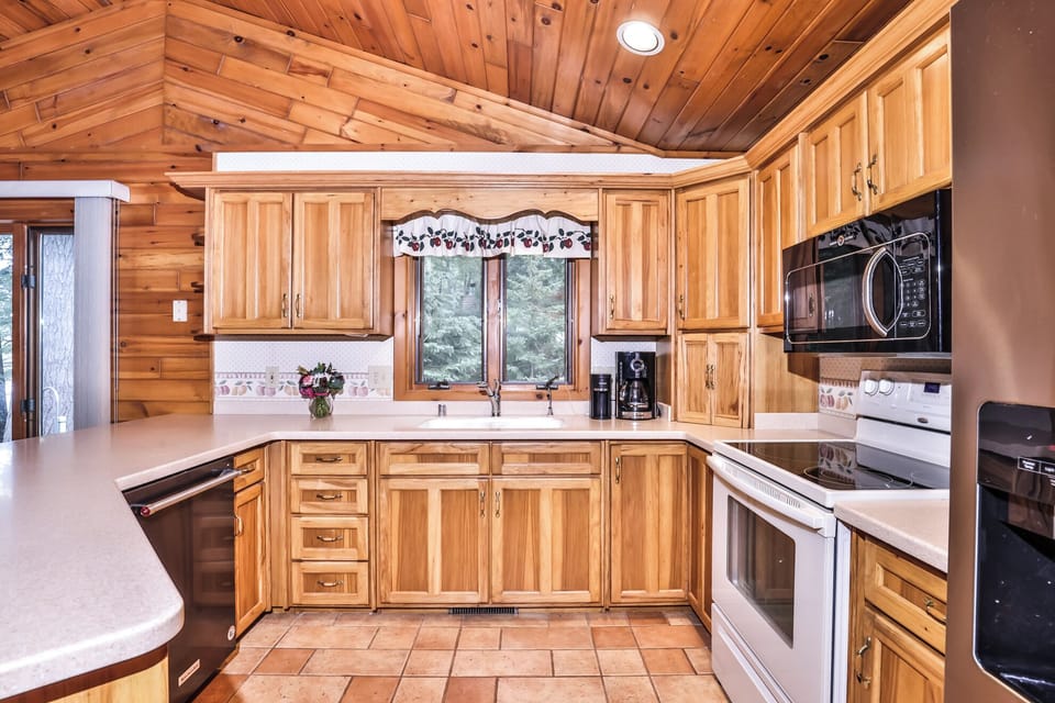 Spacious kitchen with plenty of counter space.