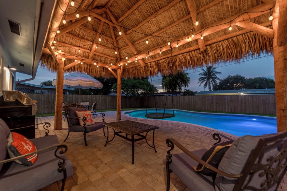 Tiki bar at dawn.