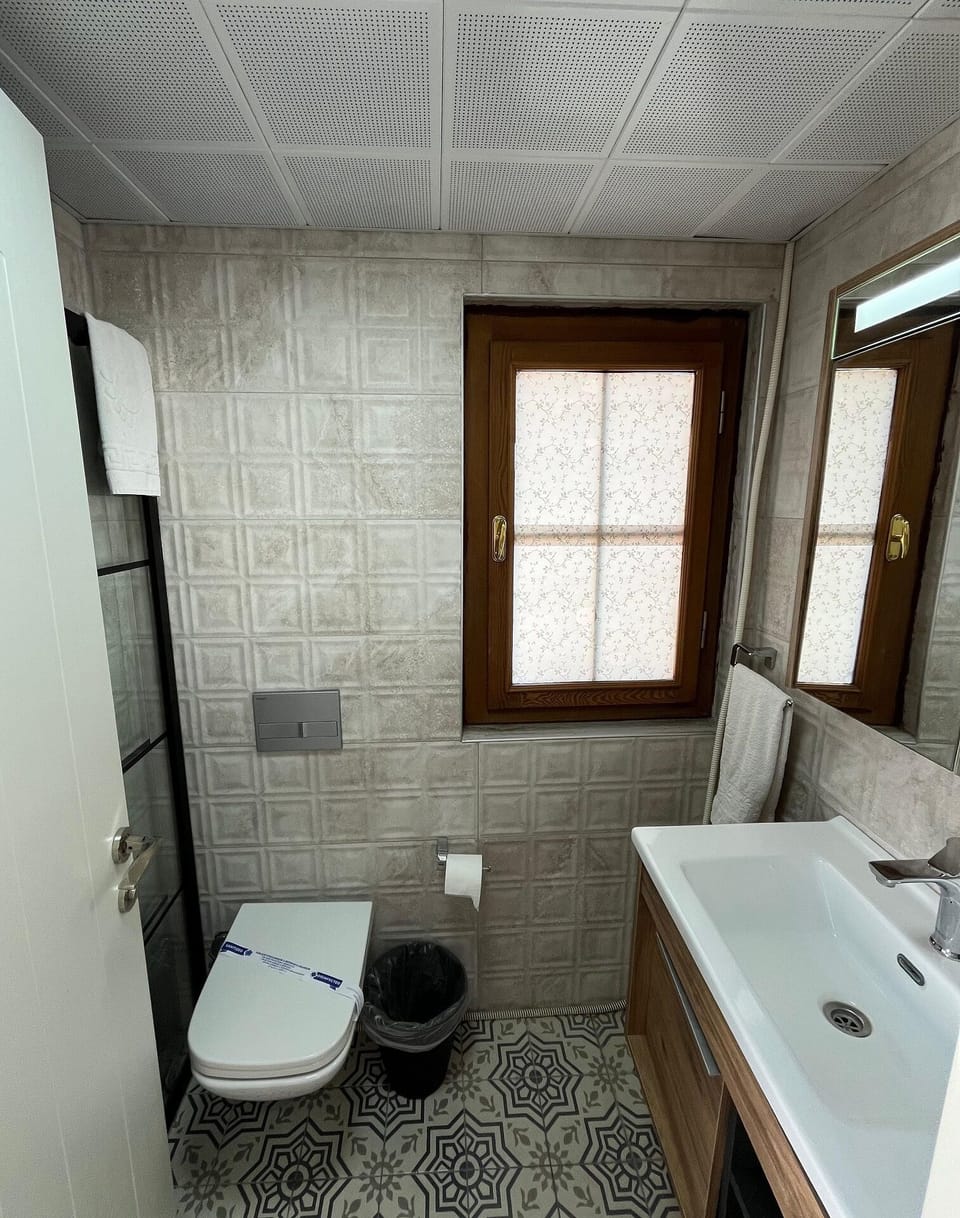 Standard Double Room | Bathroom | Shower, hair dryer, slippers, towels
