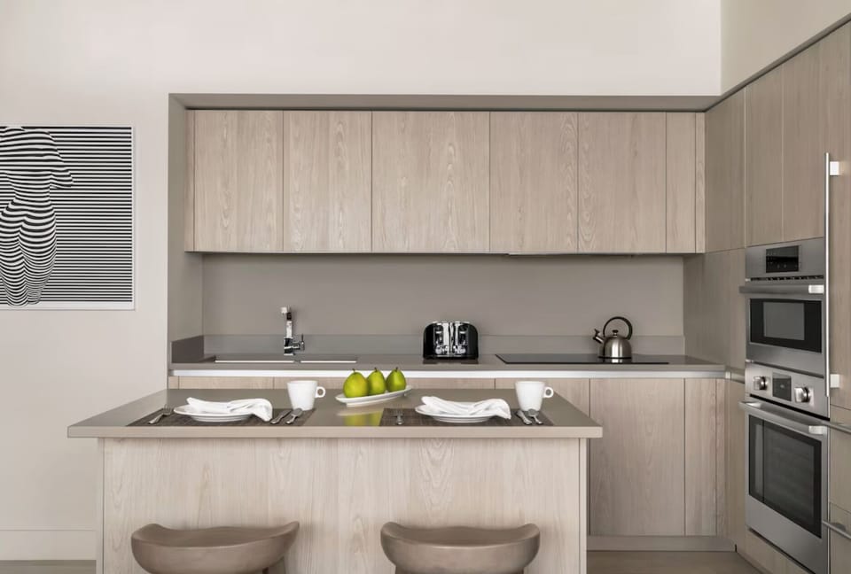 Condo, 1 King Bed with Sofa bed, City View | Private kitchen | Stovetop, cookware/dishes/utensils, cleaning supplies, freezer