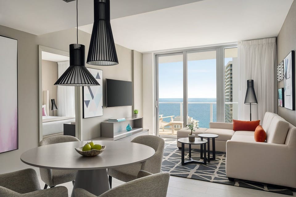 Condo, 1 King Bed with Sofa bed, City View | Living area | 60-inch flat-screen TV with digital channels, pay movies, offices