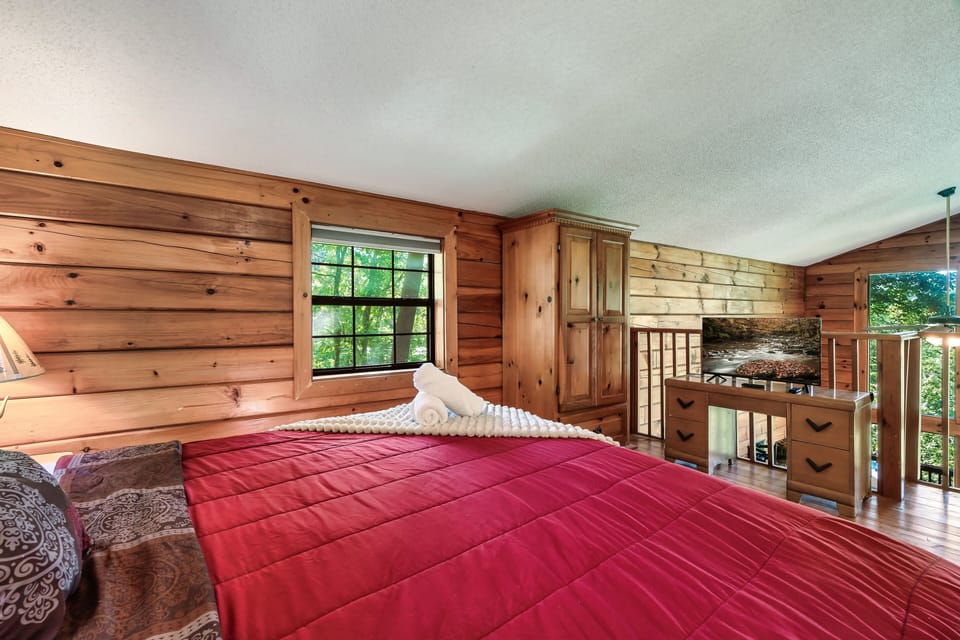 King sized loft bed.
