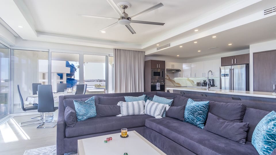 L shaped sofa in living room